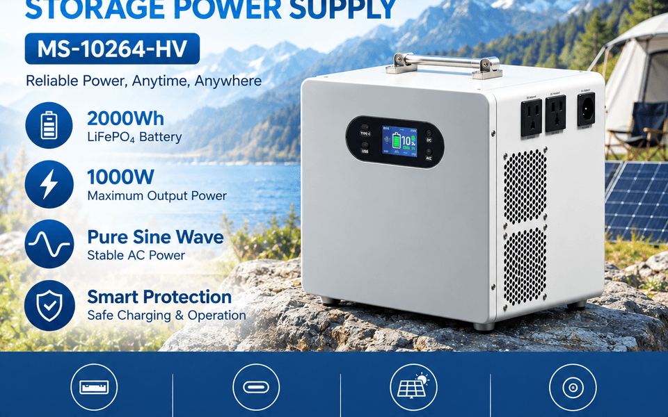 1000W 2kWh LiFePO4 Portable Power Station Solar Generator for Camping and Household Emergency Backup