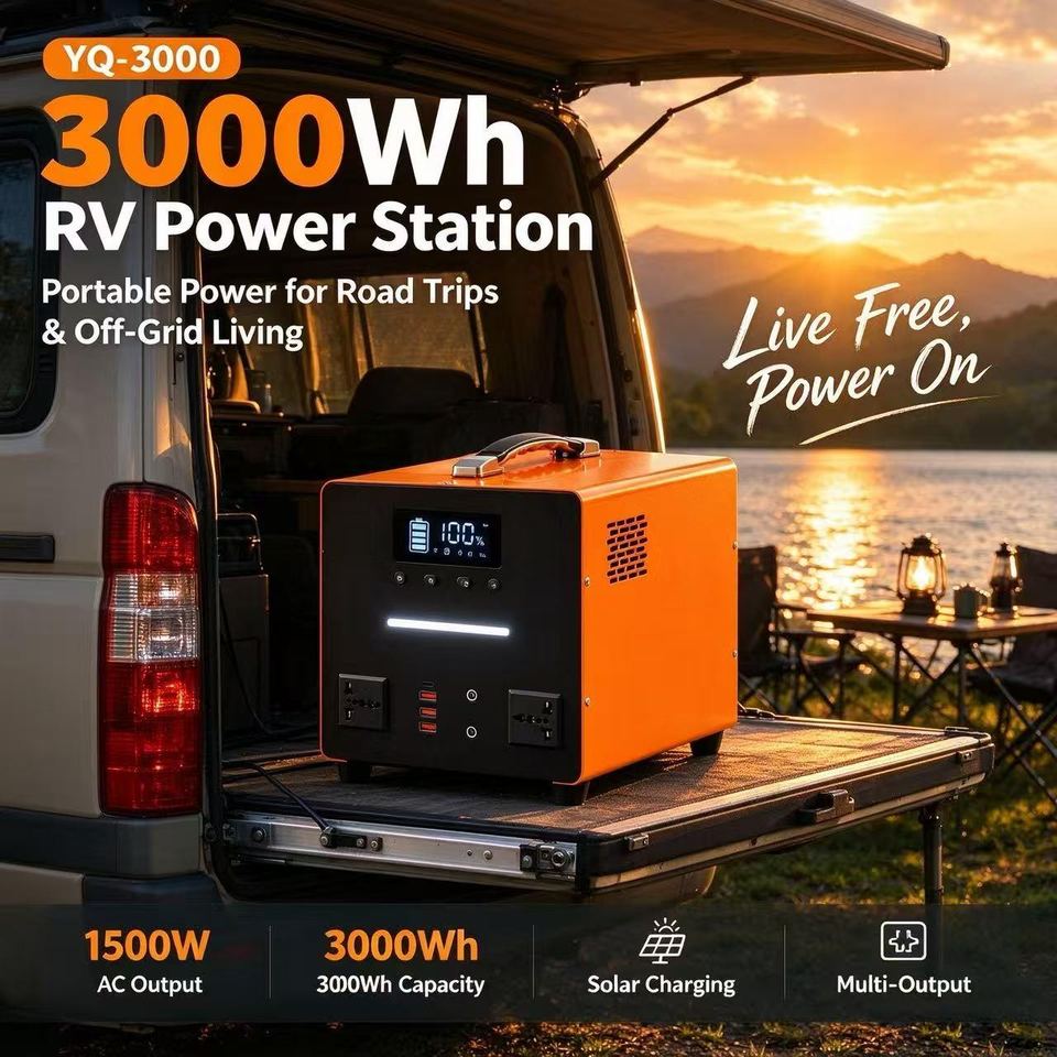 3072Wh LiFePO4 Portable Power Station with 1500W Continuous Output, Built-in BMS & Multi Output Ports