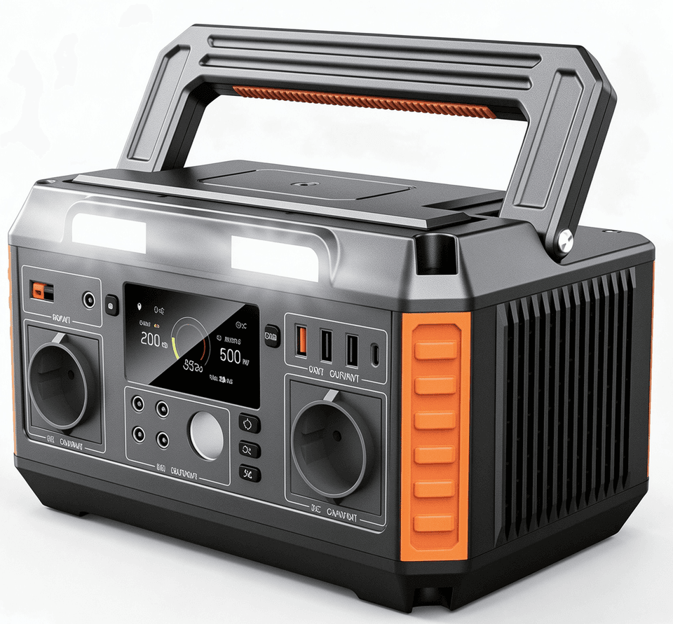 520Wh YQ-A6 Portable Power Station with Solar Charging Support and LED Lighting